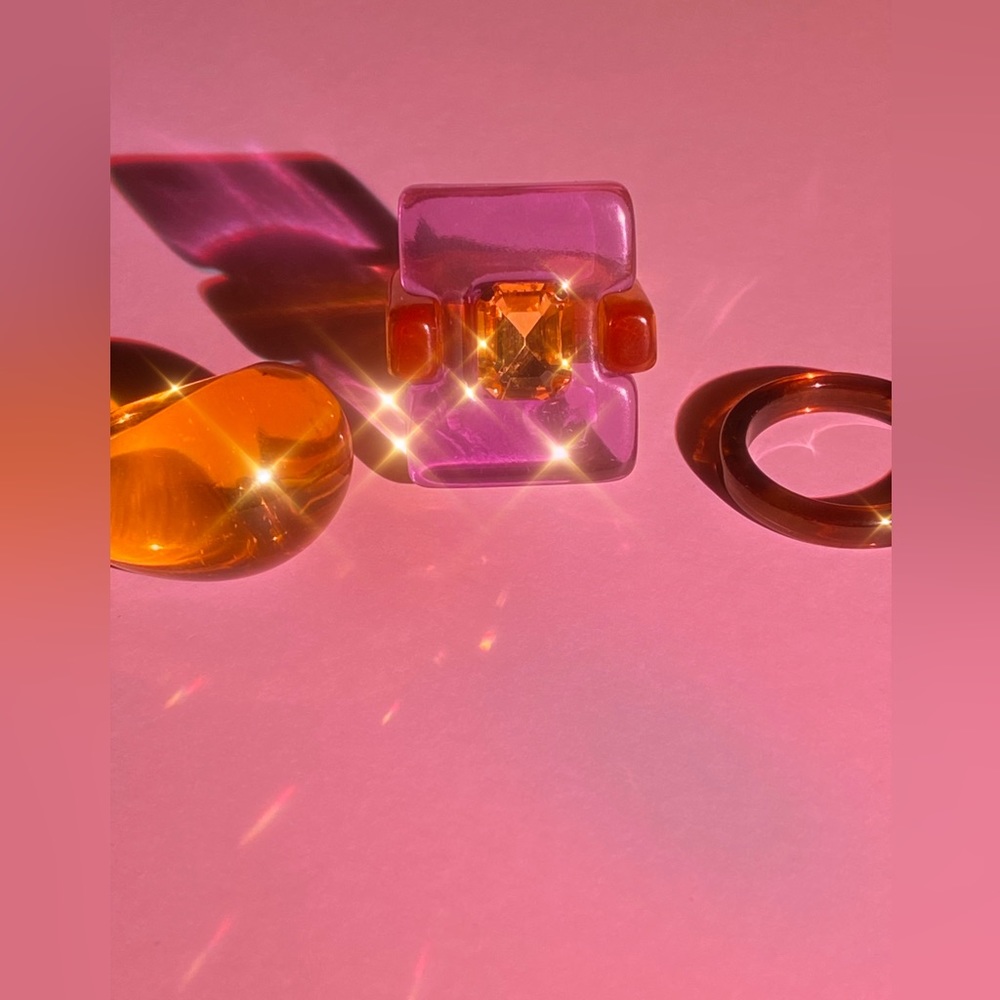 Orange and purple retro y2k vintage ring accessories jewelry